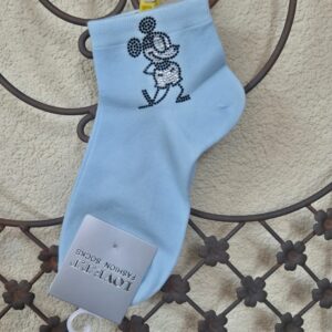 Sneakersocken mit Mickey-Motiv aus Strasssteinchen