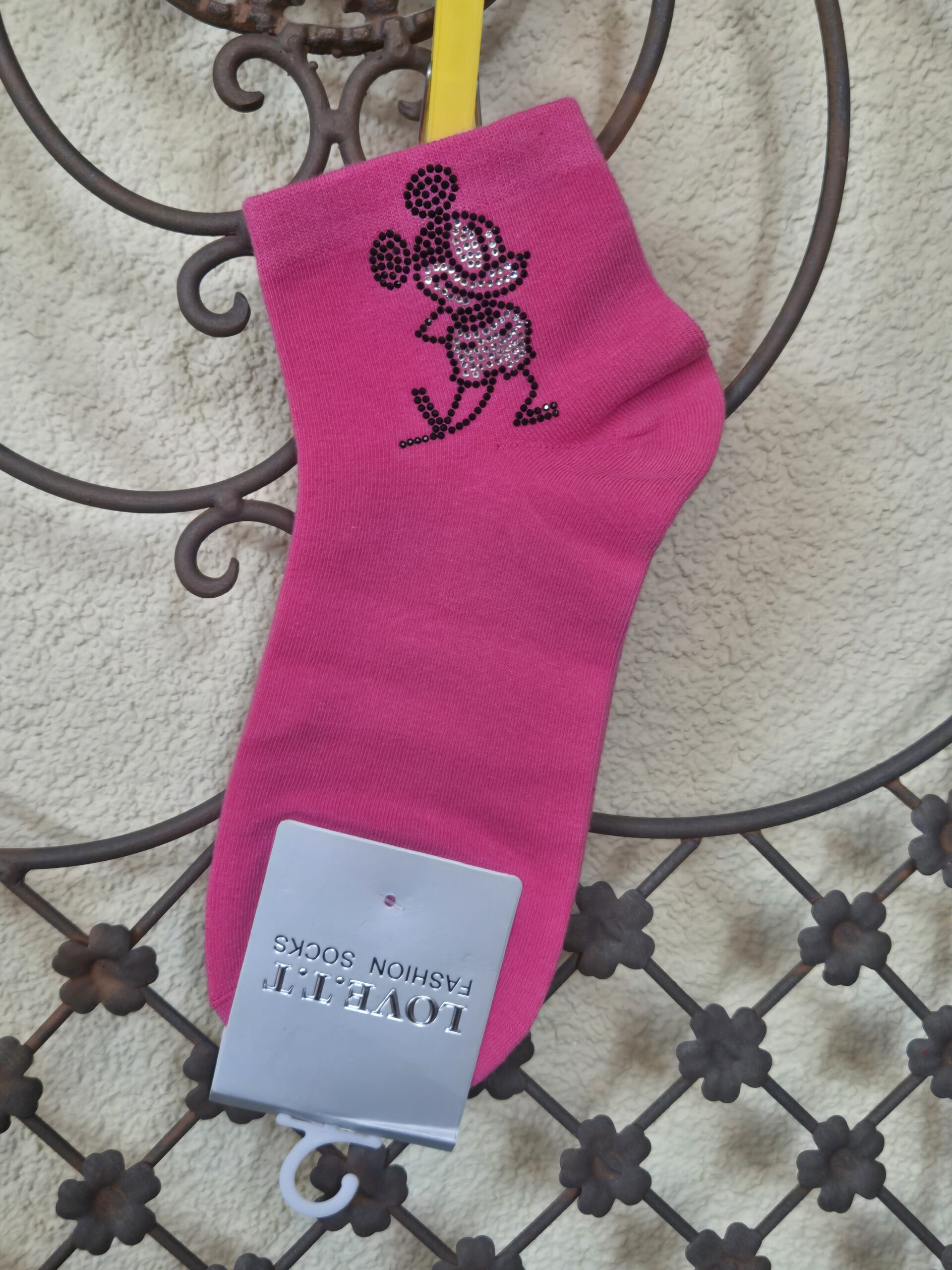 Sneakersocken mit Micky aus Strass, Onesize 36-41