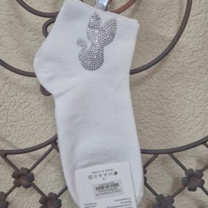 Sneakersocken mit Büsi aus Strasssteinchen