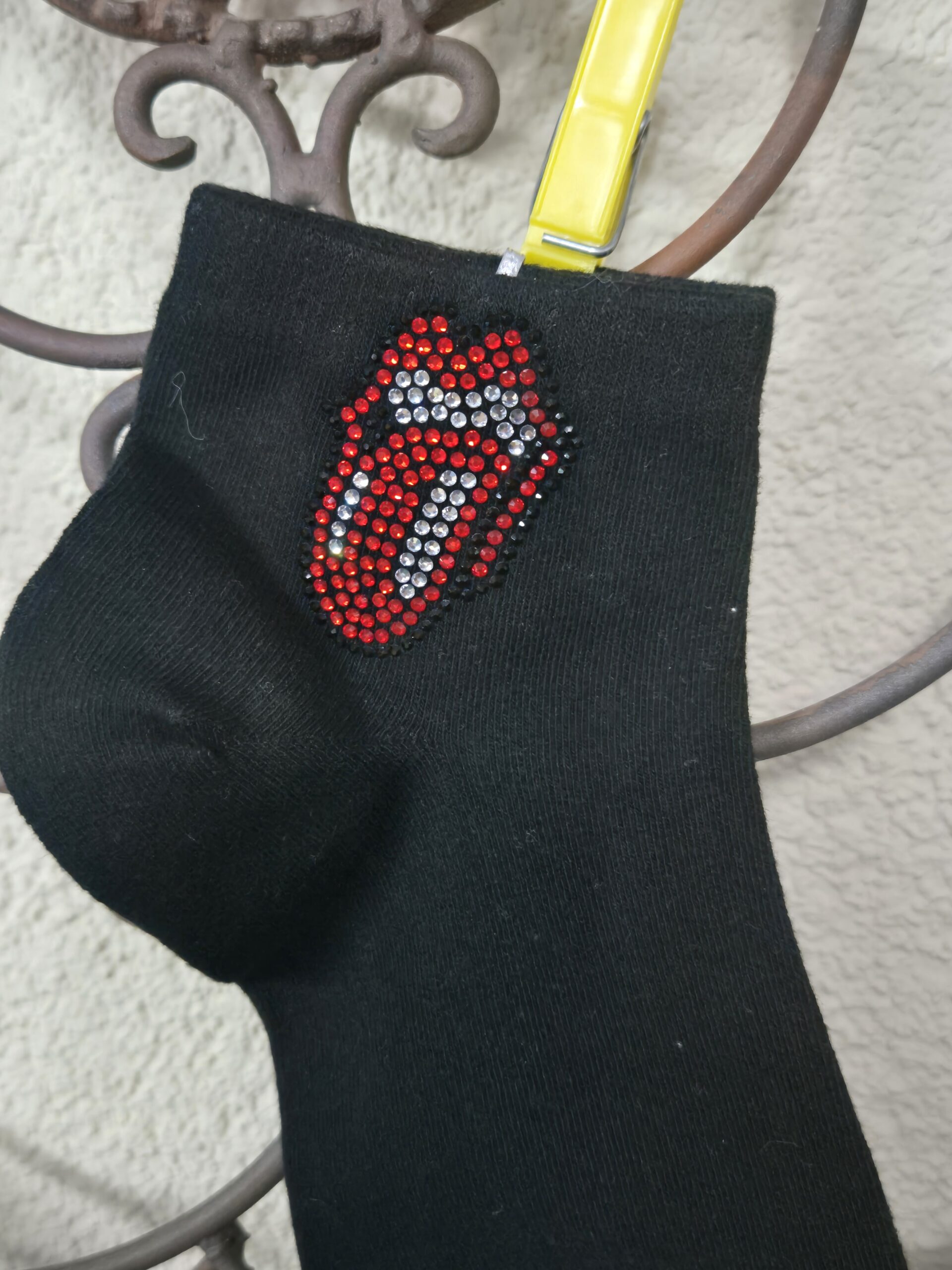 Sneakersocken mit Zunge aus Strass, Onesize 36-41 – Bild 2