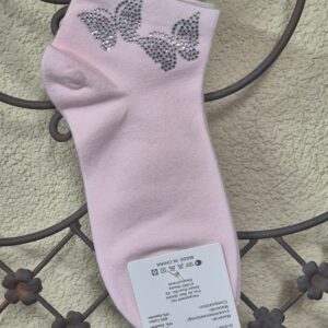 Sneakersocken mit Schmetterling aus Strass, Onesize 36-41