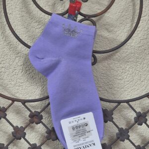 Sneakersocken mit Krone aus Strass, Onesize 36-41