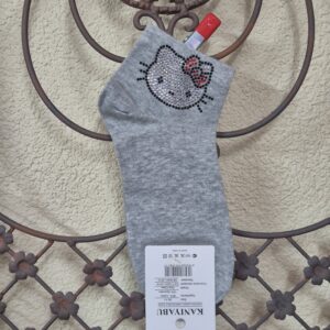 Sneakersocken mit Kitty aus Strass, Onesize 36-41