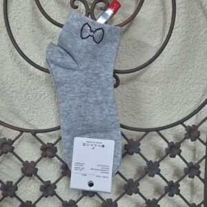 Sneakersocken mit Schleife aus Strass, Onesize 36-41